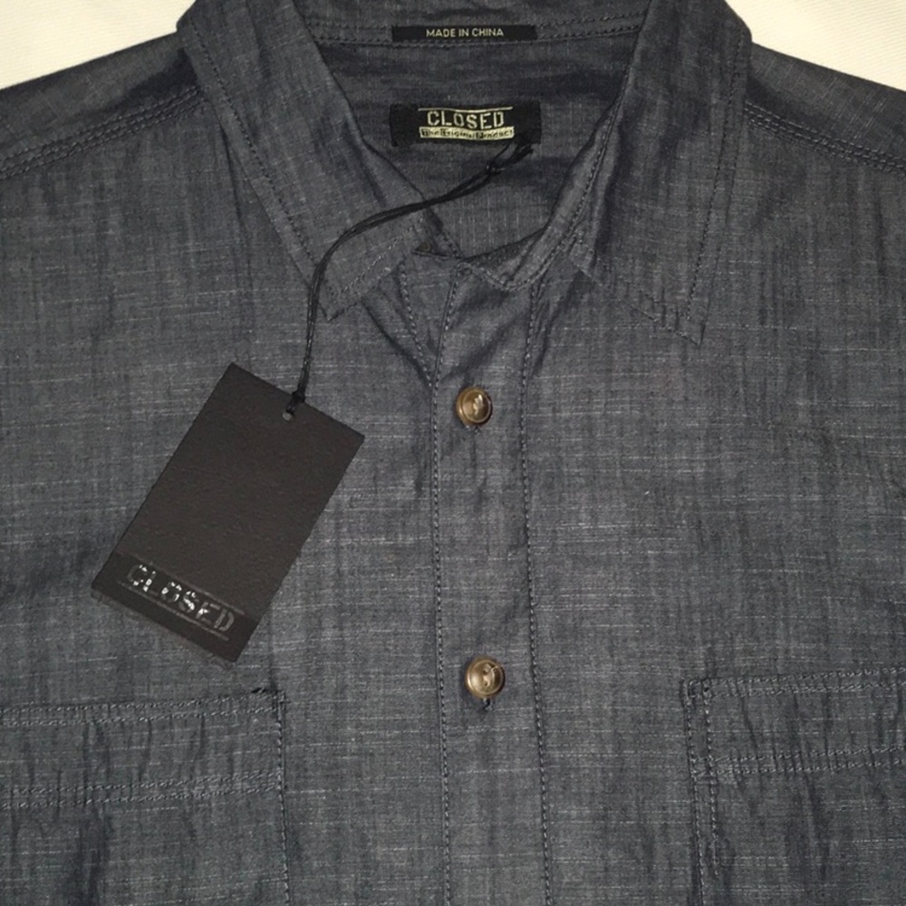 NWT Closed Chambray Stamford Shirt Dark Blue, L - Picture 6 of 13